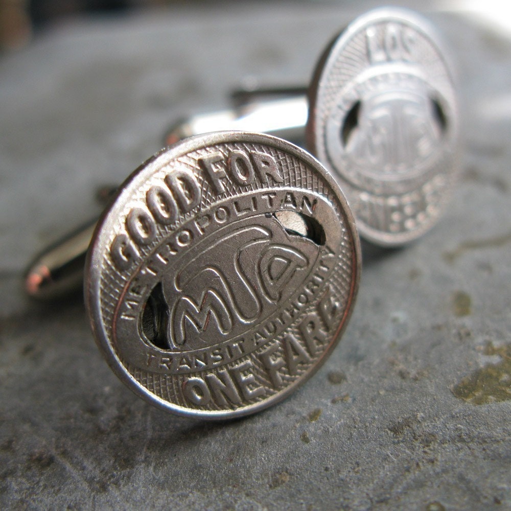 vintage LOS ANGELES transit cufflinks