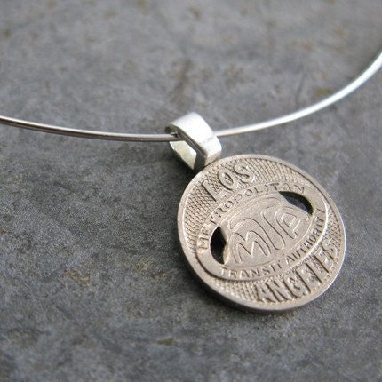 vintage LOS ANGELES transit necklace