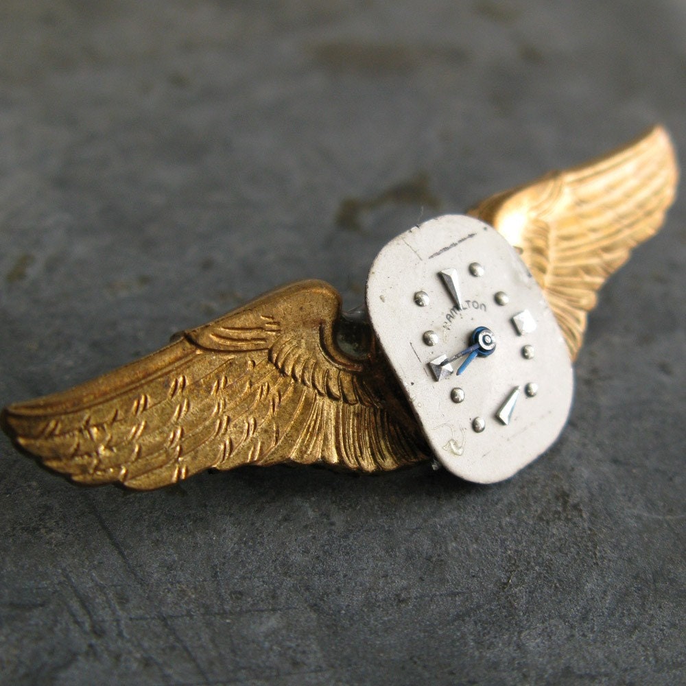 STEAMPUNK antique AVIATOR pin WWII