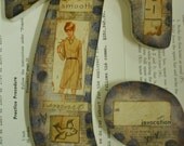 The letter - Funky T - FoLk aRT- MIXED MEDIA