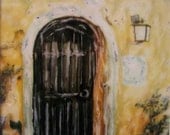 Polaroid Painting - Door in Portugal -  Signed Fine Art Photograph ( 5x5 inch image)