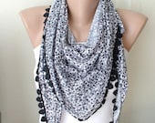 Grey black flower dancing with lace scarf