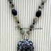Lampwork Necklace, Sterling Silver, Semiprecious Stones, SRA