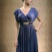 New Year Special  evening dress in violet blue inspired by ancient Rome