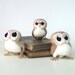 Needlefelted Owl Barn Owl in soft Browns With Heart shaped Face Felt Bird