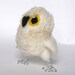 Baby Owl Cute and Fluffy Natural White Needlefelted Owl Baby