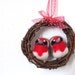 Needlefelted Bird Red Breasted Robin Mini Wreath with Felt Bird