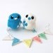Bird Wedding Cake Topper Bright Turquoise and White Love Birds Tweet Needlefelted Birds