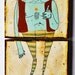 The Wink and The Gun-mixed media prints on wood panels