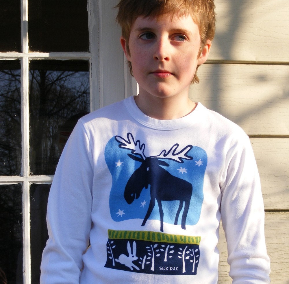 Bull Nosed Moose Long Sleeve Kid's Tee