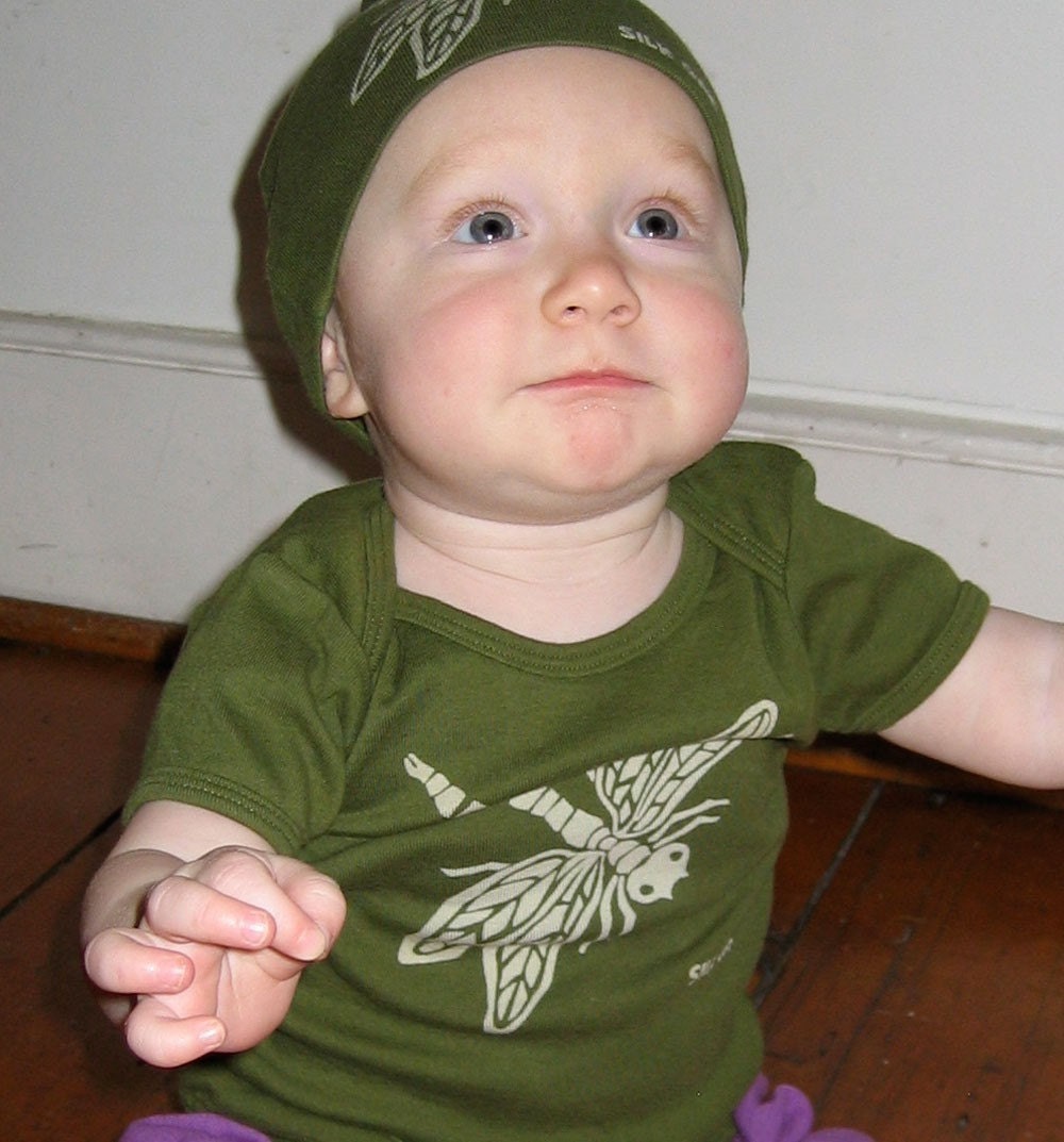 Olive Dragonfly Short Sleeve Infant Tee