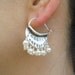 Silver and Pearl Hoops- Sterling Hammered hoops with freshwater pearls -