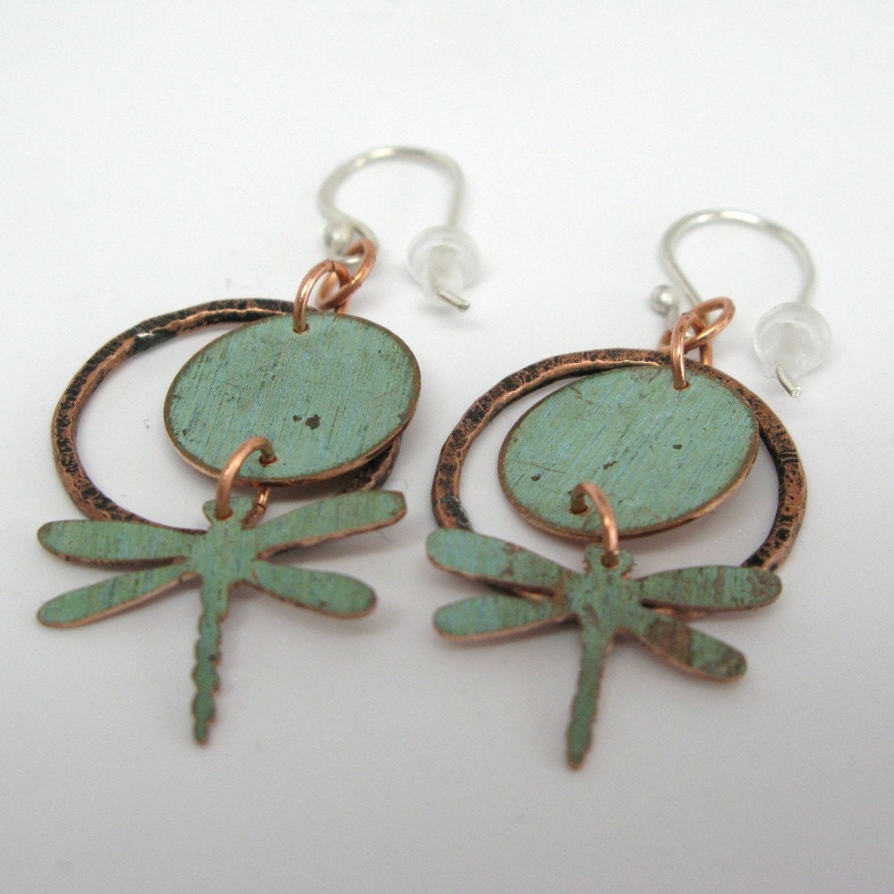 Circles and Dragonfly Earrings