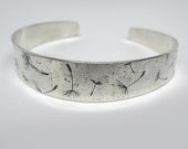 Sterling Silver Floating Dandelion Cuff Bracelet