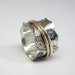 Vintage Inspired Paisley Sterling Silver Spinner Ring with 14k Rose Gold and 10k Yellow Gold Spinners