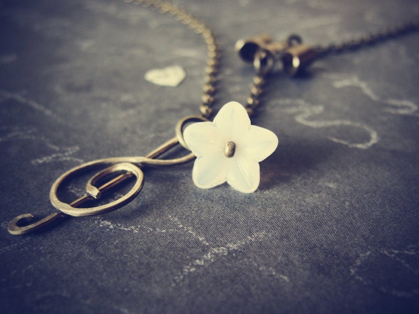 Lullaby. Vintage Style Brass Necklace