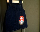 dress - retro denim jumper / overalls girls baby toddler Russian doll, 12 -18 months, 2T, 3T, 4T, 5T spring