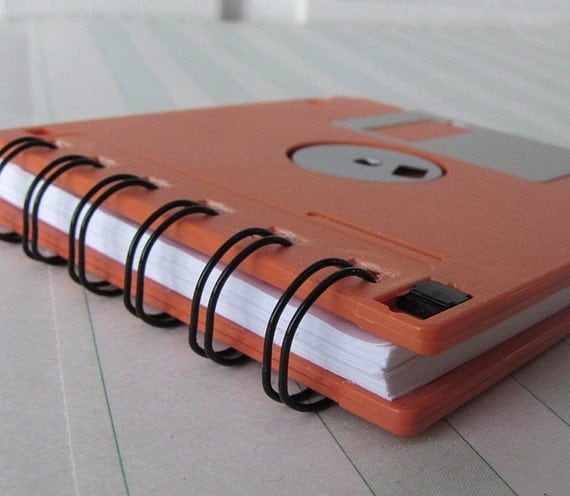Orange Recycled Geek Gear Blank Floppy Disk Mini Notebook