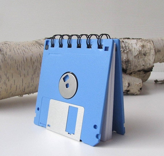 Light Blue Recycled Geek Gear Blank Floppy Disk Mini Notebook