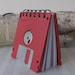 Floppy Disk Notebook Cheery Cherry Red Recycled Geek Gear Blank