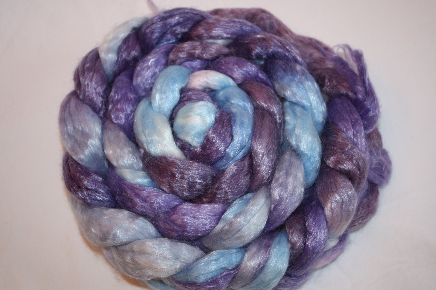 Blueberry Merino Tencel Hand Dyed Combed Top 8 ounces Spinning Felting