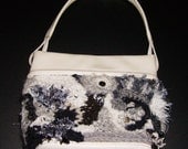 Freeform Crochet Purse, Black White, Embellished, Retro Look, Go With Everything