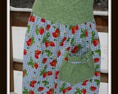 Vintage Inspired Strawberry Half Apron