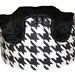 Home of the Orignial Bumbo Seat COVER in Black/White Houndstooth with a Black Minky Seat Upgrade