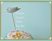 Tweet Tweet Little Aqua Birdie Pin Topper