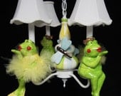Frog Prince and Princess Frog Chandelier