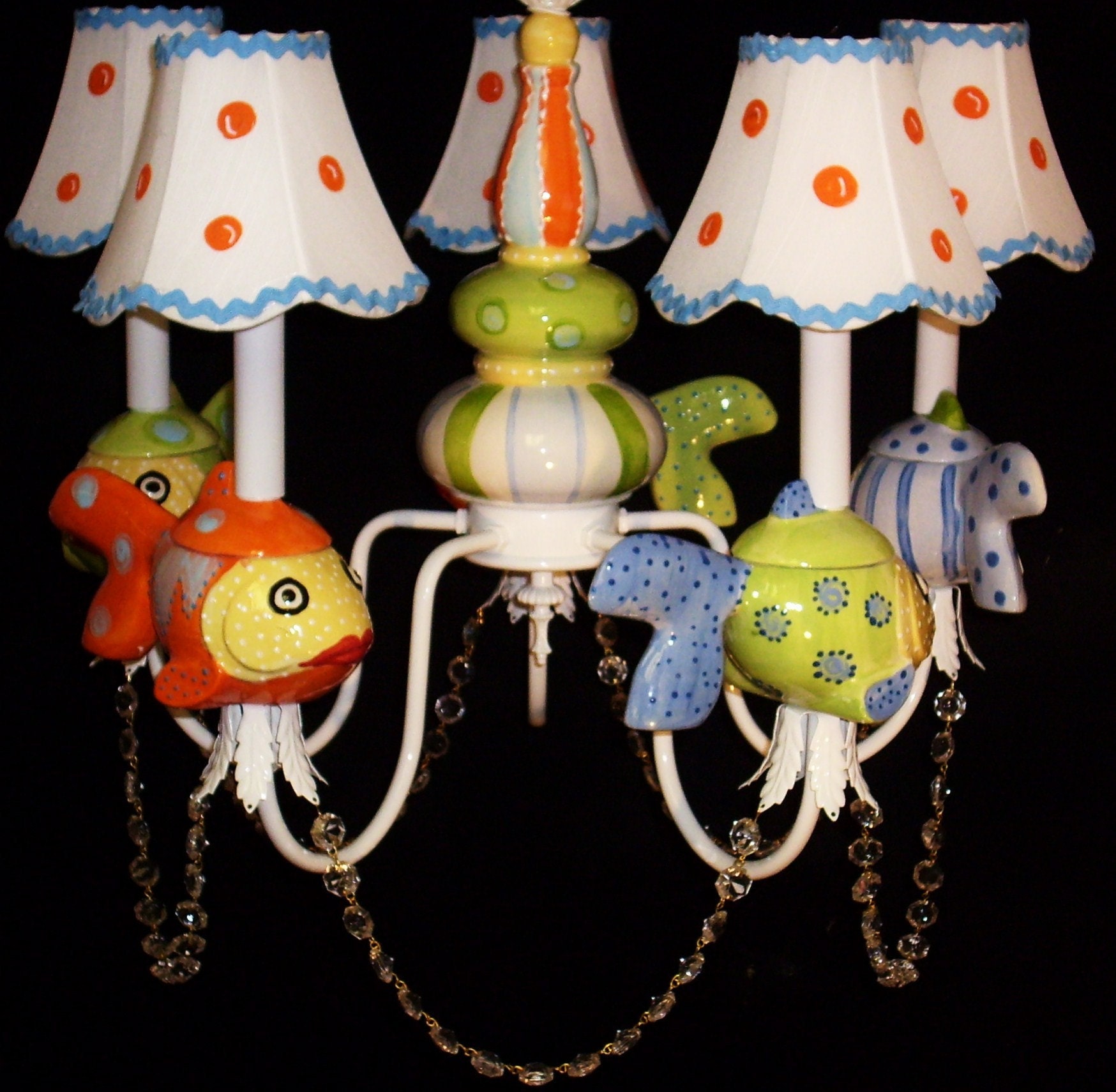 Under The Sea Fish Chandelier Whimsical Nursery Lighting