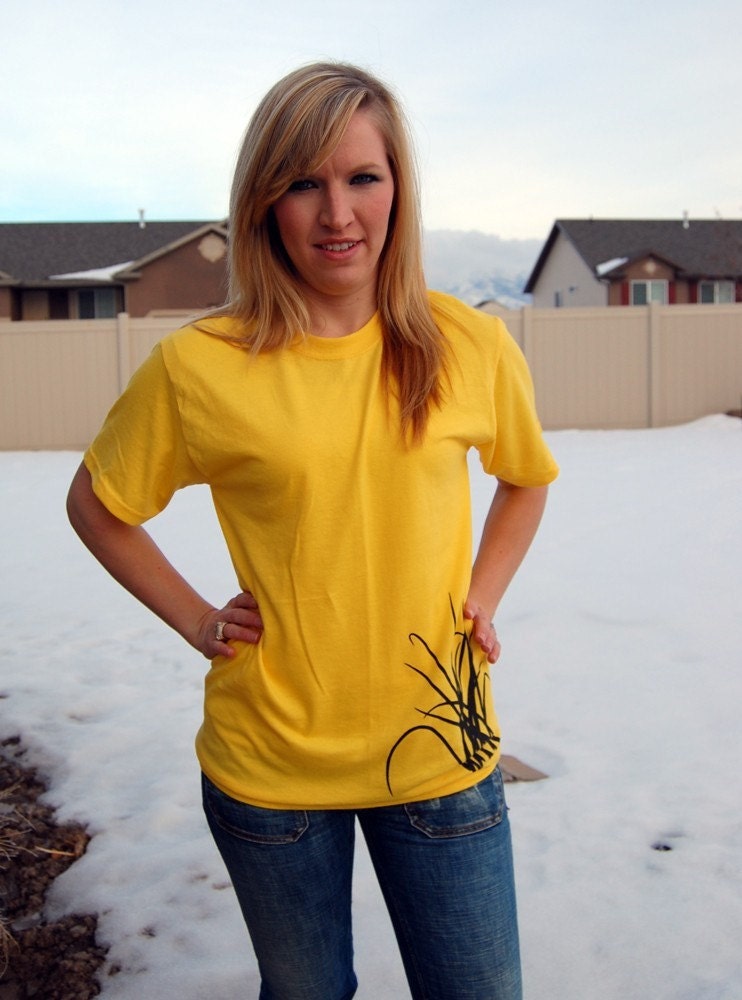 Limited- Spring Grass Mens or Womens Tee in Yellow and Black