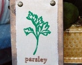 CLEARANCE Parsley Fabric and Wood Decorating Sign Scarborough Fair