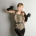 Vintage Leopard Bettie Page Pin-Up Cat Suit Costume Leotard