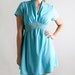 Vintage 1970s Mini Dress - Pastel Aquamarine with Doily Applique Waistline - Medium Spring Summer Fashion