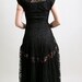 RESERVED - Vintage Lace Dress - Black 1930s Illusion Ribbon Bow Prom Gown - Small to Medium Homecoming Queen