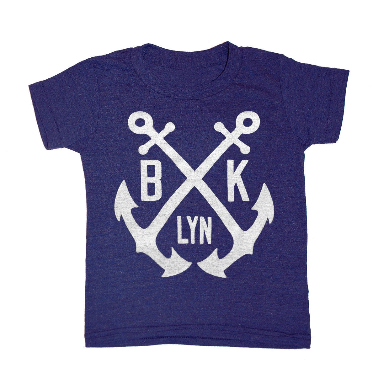 KIDS TODDLER / Brooklyn Anchor - Tshirt Nautical New York Navy T-shirt Boy Girl Youth Children Tri Blend Indigo Tee Shirt
