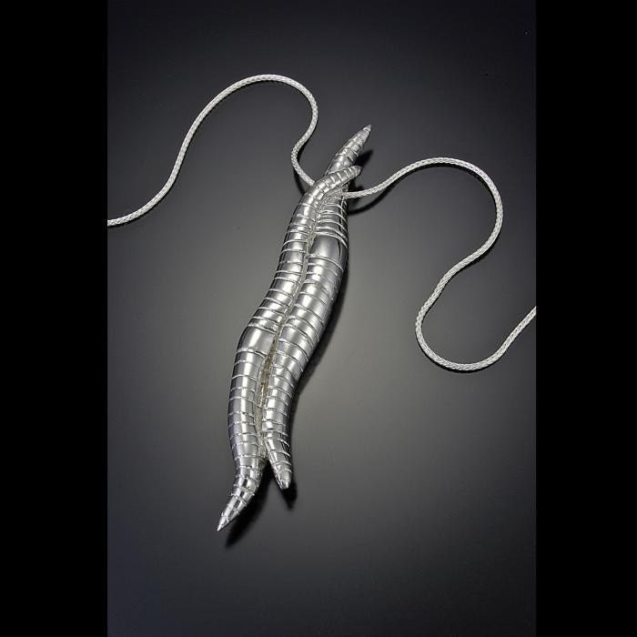 Silver Earthworm Necklace