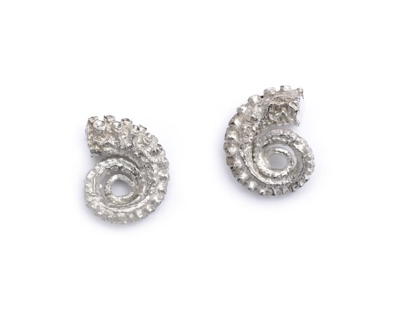 Silver Tentacle Coil Earrings