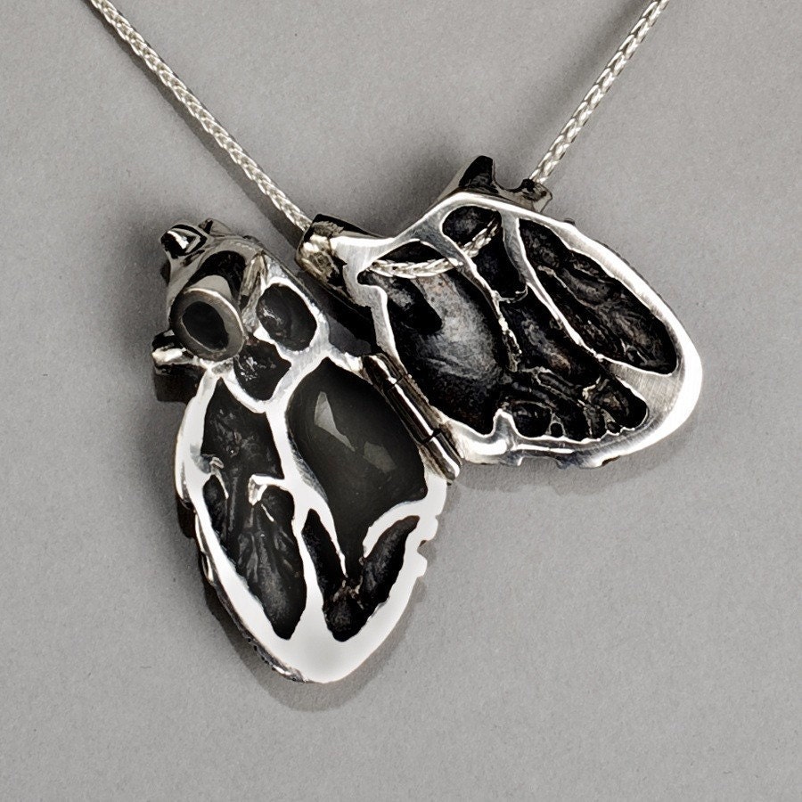 Anatomical Heart Locket- 28 inch chain