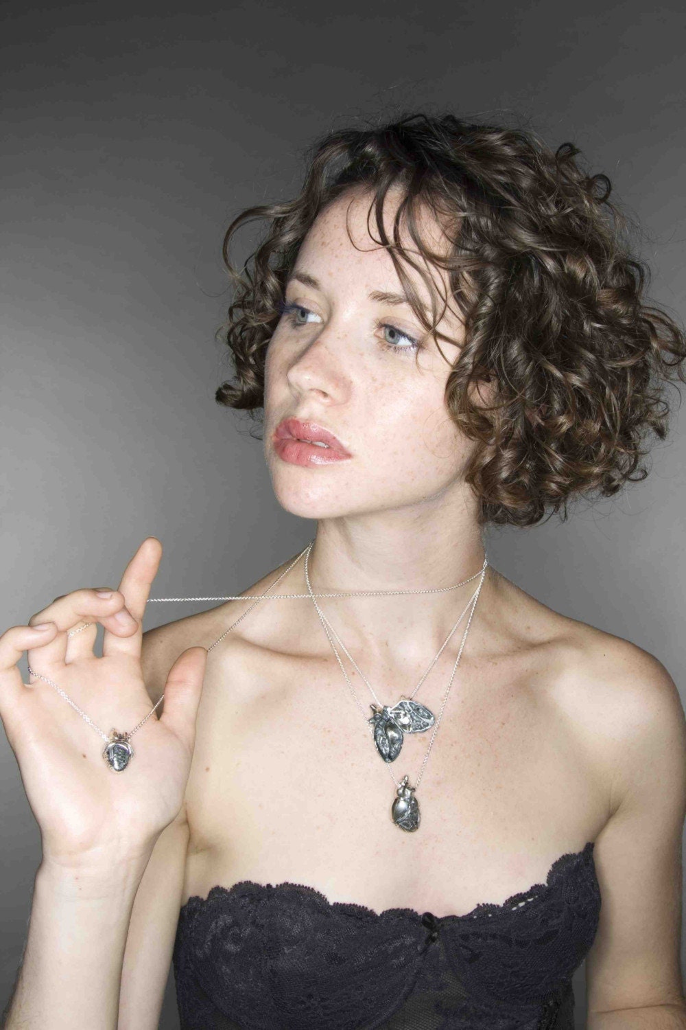 Original Silver Anatomical Heart Locket- 28 inch chain