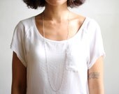 Long Simple Layering Ball Chain Necklace - Antiqued Silver Chain