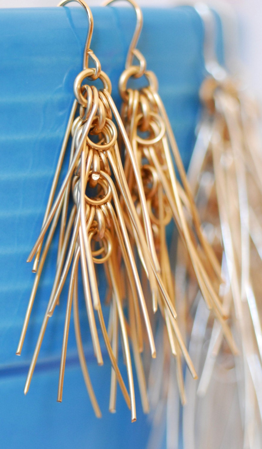Small Gold Cascade Earrings