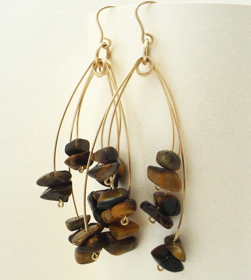 Tiger's Eye Fireworks Earrings