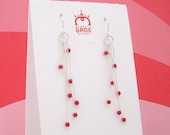 Red Coral on Silver Organic Earrings - merrittgade