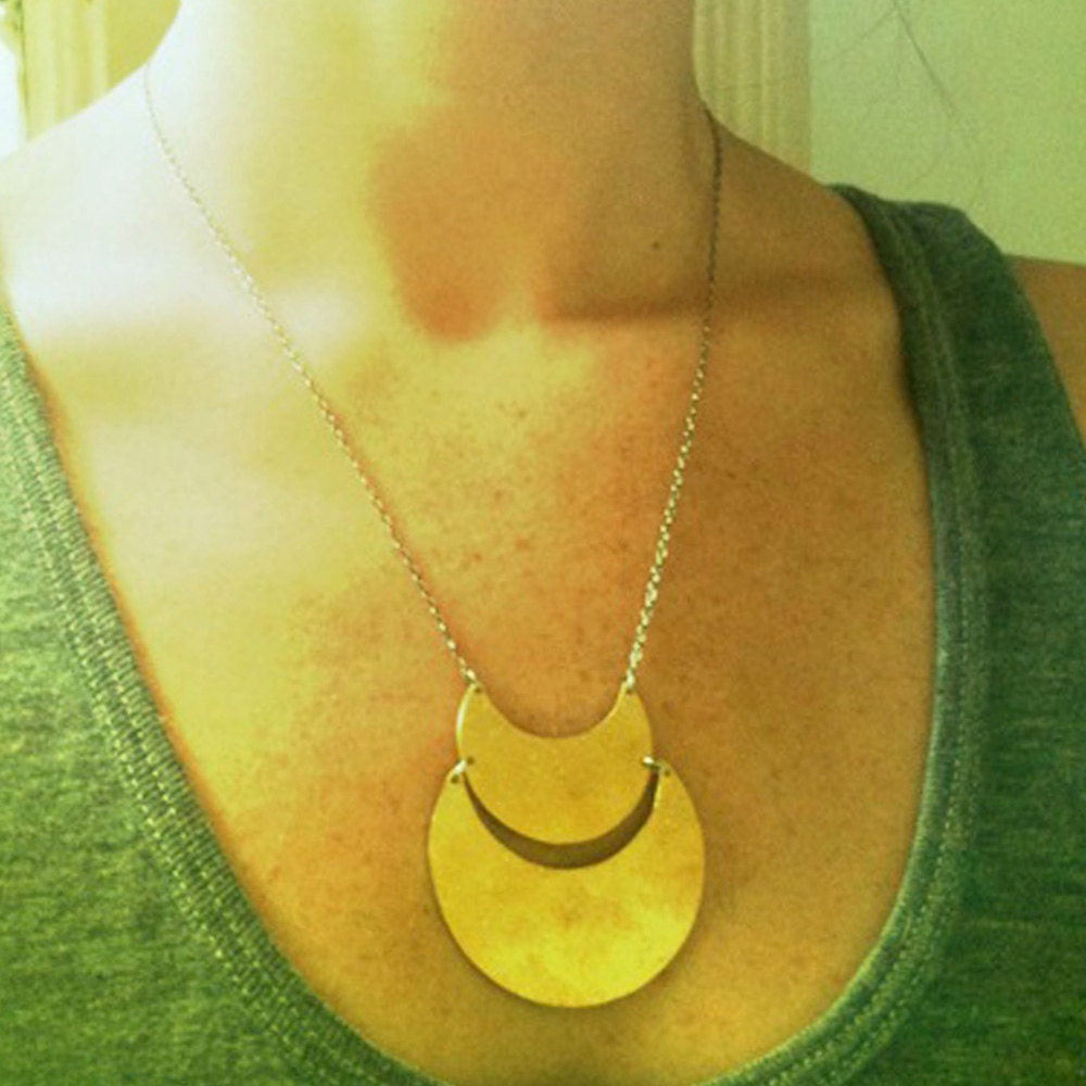 Double crescent necklace