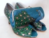 Shoes and clutch Indian Wedding peacock feature The Knot teal STARRY NIGHT