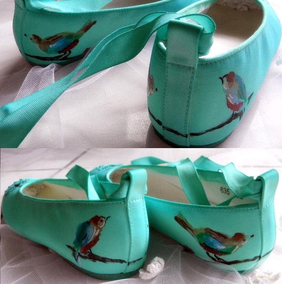 Wedding shoes Tiffany Blue  Ballerina Flats Personalized