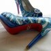 Custom Wedding Shoes something blue sapphire  beach I do crystals