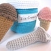 Play Food Crochet Pattern - Ice Cream Parlor - finished items made from pattern may be sold